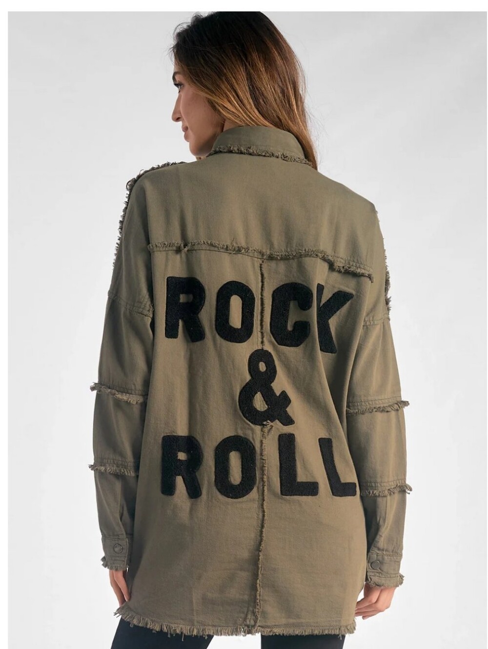 Elan Olive Green 'Rock & Roll' Utility Jacket